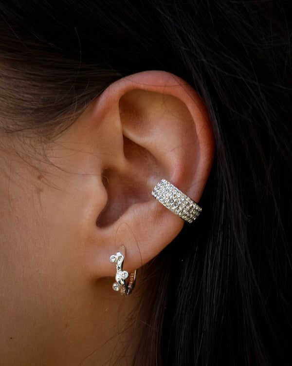 Malwina Recycled Crystal Cuff Earrings|Silver|Gold|Jewerly