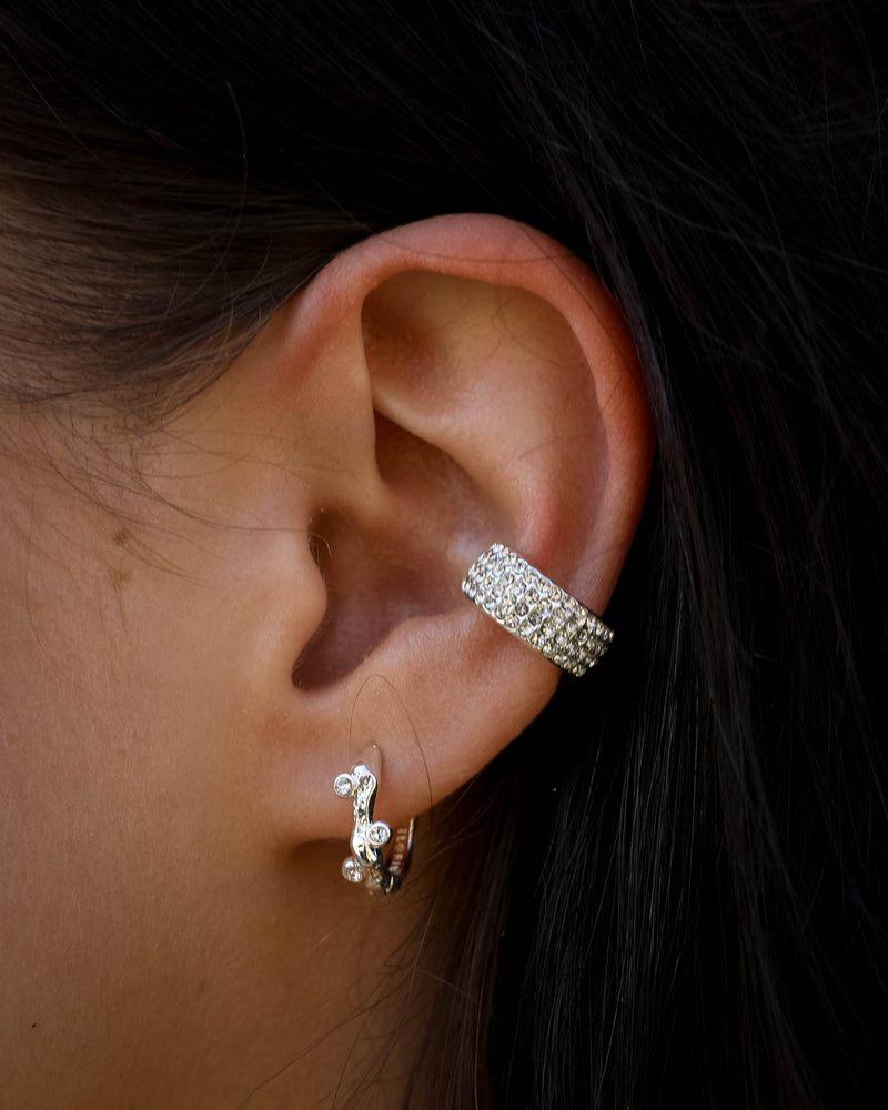 Malwina Recycled Crystal Cuff Earrings