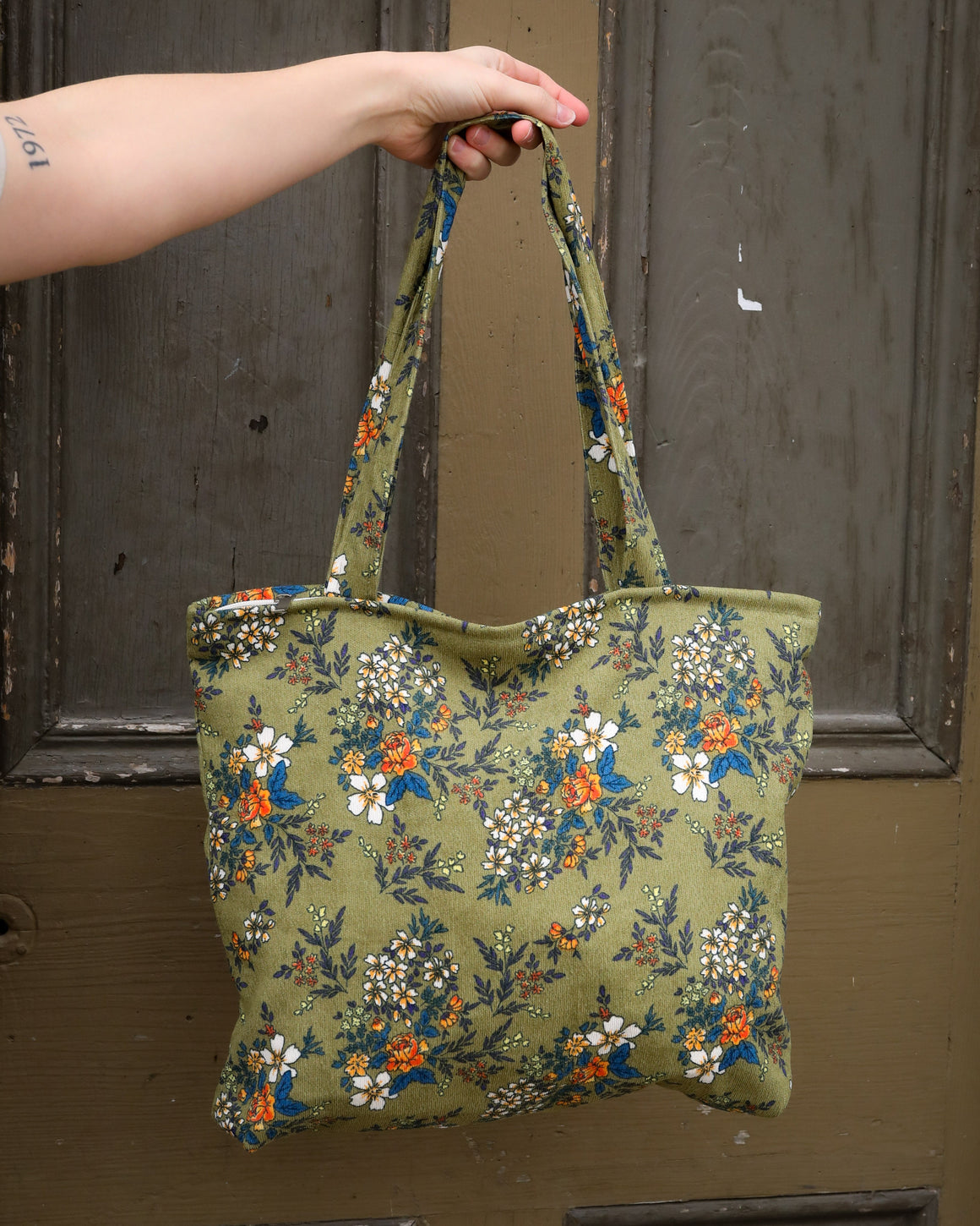 Green Floral Shoulder Bag
