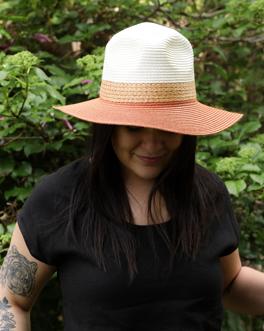 Color Blocked Panama Hat
