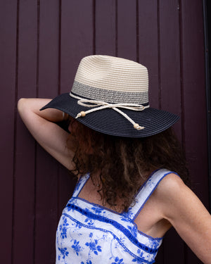 Two Tone Panama Straw Hat