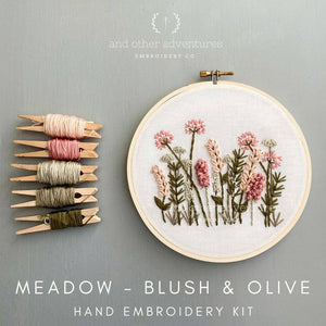 Hand Embroidery Kit - Meadow Blush & Olive