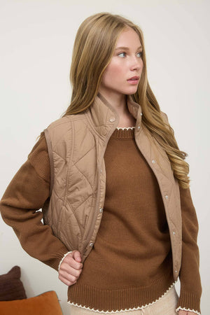 SNAP BUTTON PUFFER VEST
