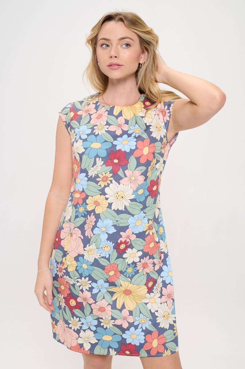 Floral Watercolour  Print Dress