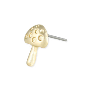 Gold Mushroom Post Earrings