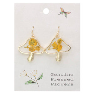 Toadstool Dried Flower Earrings