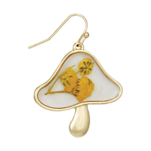 Toadstool Dried Flower Earrings