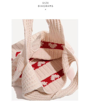 Love Heart Crochet Tote Bag