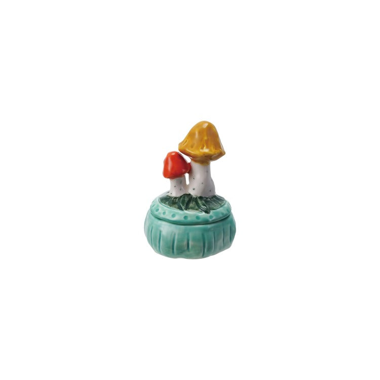 Stoneware Container W/Mushroom Lid