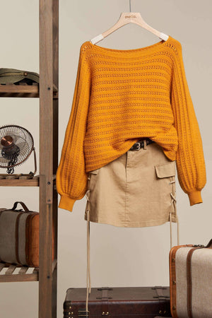 Off Shoulder Sweater( Mustard)