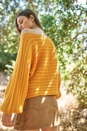 Off Shoulder Sweater( Mustard)