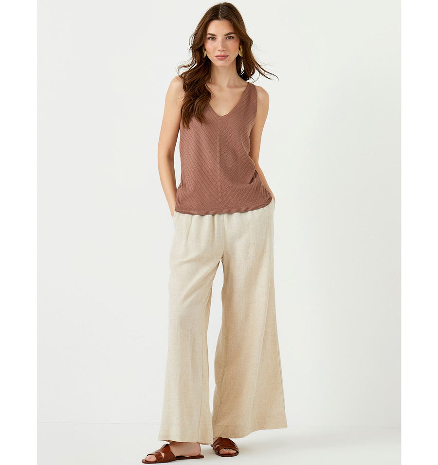 Charlie V-Neck Tank (Taupe)