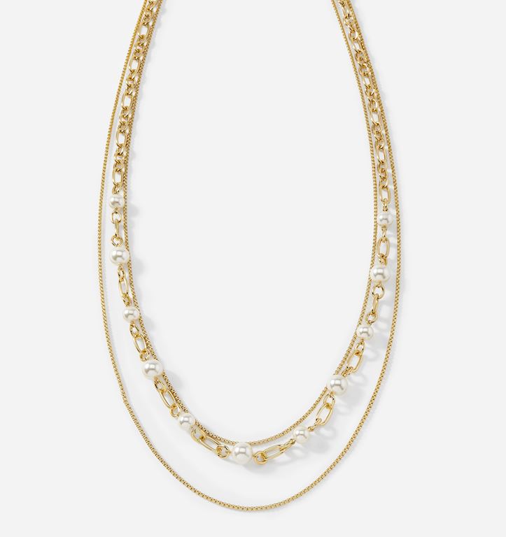 Gold & Pearl Layered Necklace