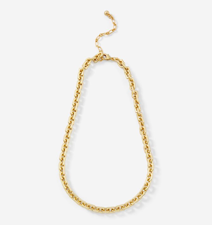 Chunky Gold Link Necklace, Short