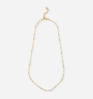 Pearl & Gold Link Necklace, Short