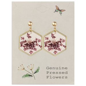 Floral Purple Dried Flower Earrings