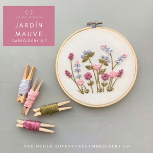 Hand Embroidery Kit  - Jardín in Mauve