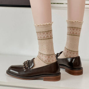 Rufia - Pleated Mid-Calf Socks