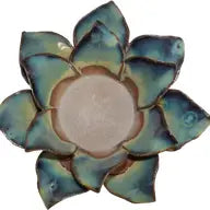 Lotus Tea Light Holder (Blue/Green