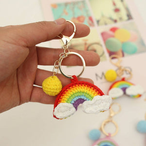 Handmade Knitted Rainbow Keychain