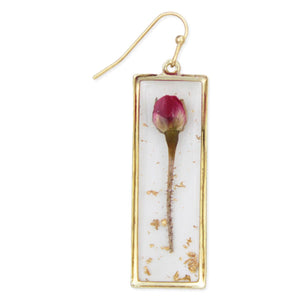 Pink  Dried Flower Earrings