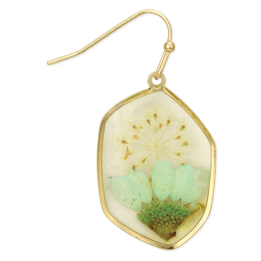 Green Dried Flower Earrings