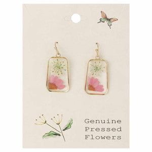 Pink Petals Gold  Earrings