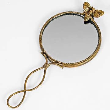 Hand Mirror With Bee