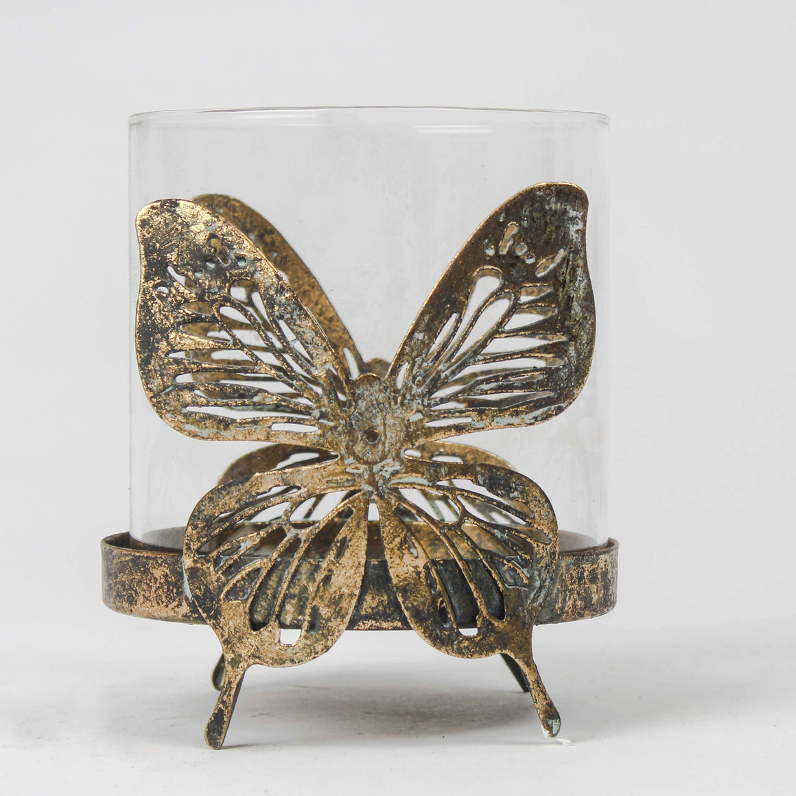 Butterfly Candle Holder With Glass