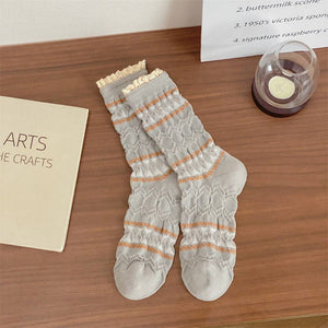 Rufia - Pleated Mid-Calf Socks