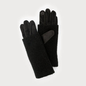 Wrist-Warmer Faux Suede Gloves