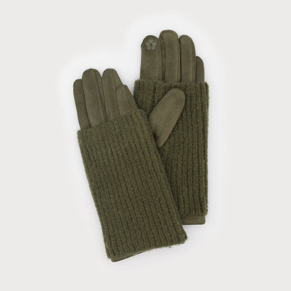 Wrist-Warmer Faux Suede Gloves