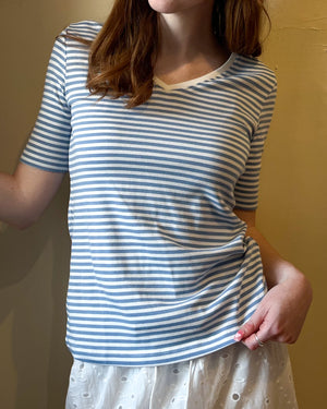 Striped V-Neck T-Shirt