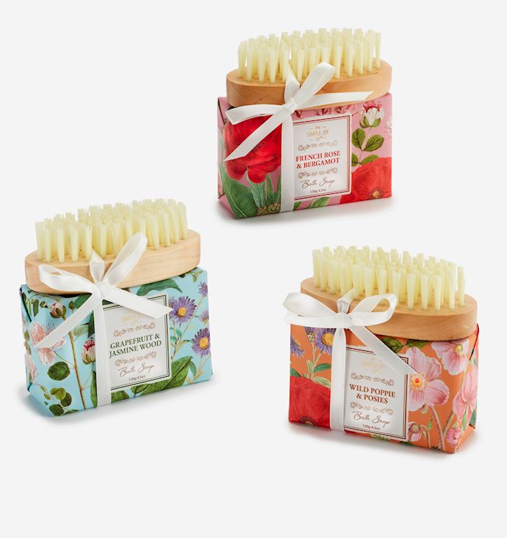 Scented Bath Soap & Nail Brush Gift Set