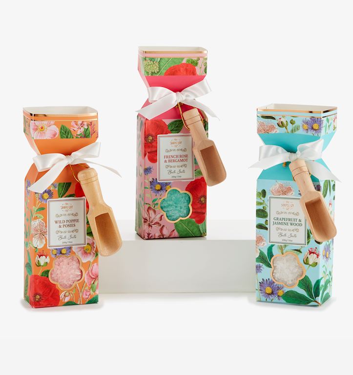 Scented Bath Salts & Wood Spoon Gift Set