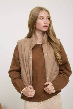 SNAP BUTTON PUFFER VEST