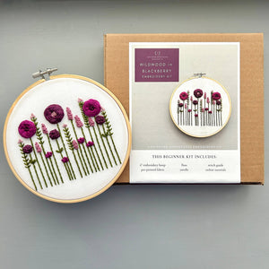 Hand Embroidery Kit - Wildwood in Blackberry