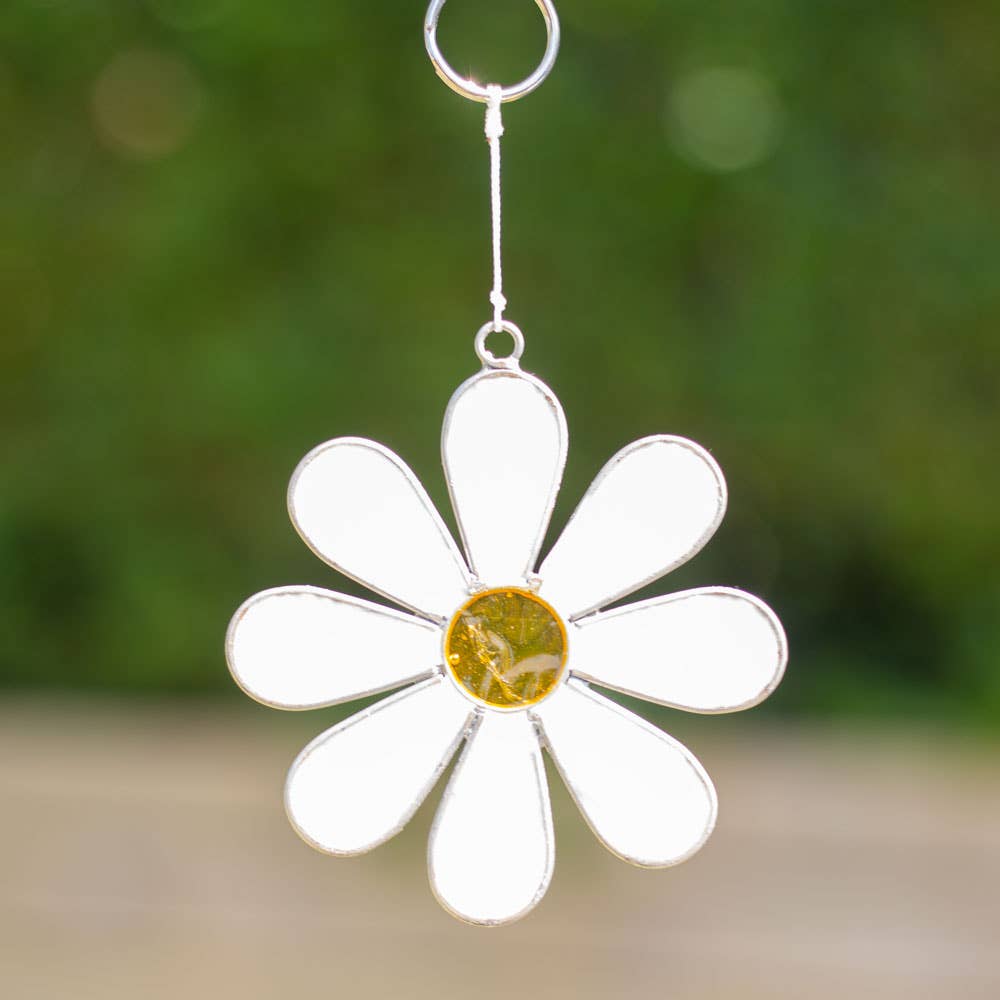 White Daisy Flower Suncatcher