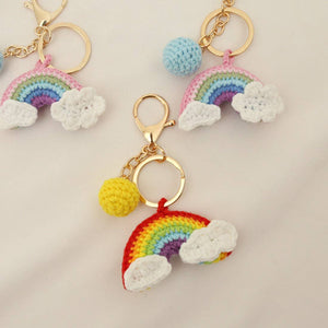 Handmade Knitted Rainbow Keychain