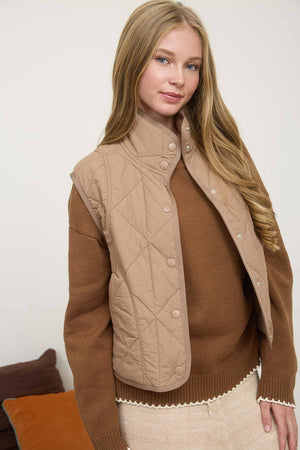 SNAP BUTTON PUFFER VEST