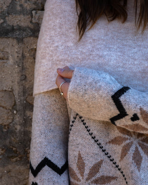 Alpine Knit Off-Shoulder Sweater