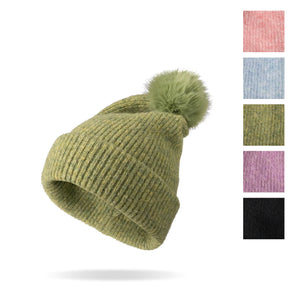 Powder Knit  Pom Hat