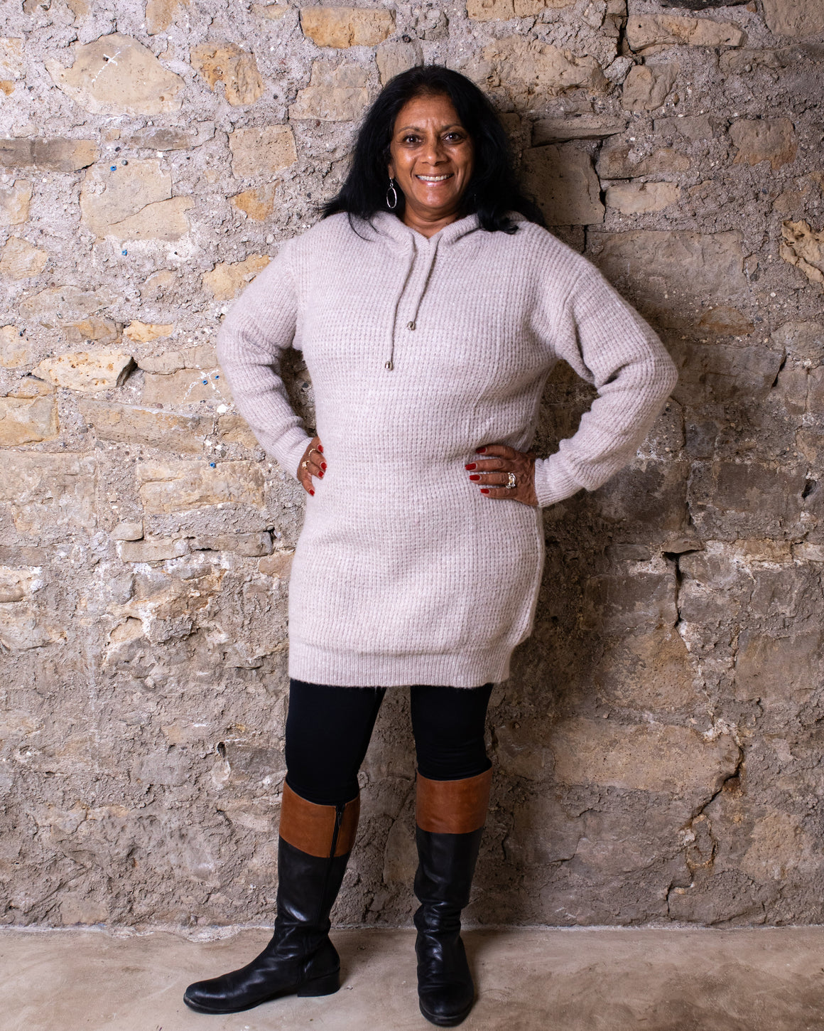 Chunky Waffle Hoodie Tunic