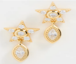 Iza Gold & Crystal Earrings