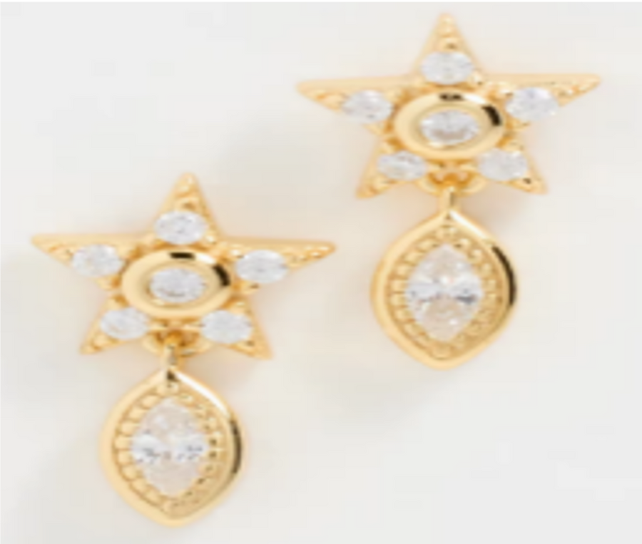 Iza Gold & Crystal Earrings