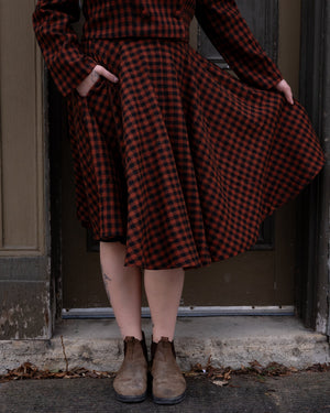 Sophie Copper and Black Check  Skirt
