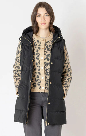 Savia Hooded Puffer Vest( Black)