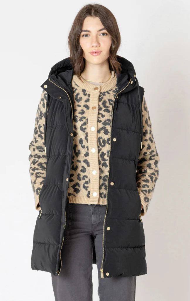Savia Hooded Puffer Vest( Black)