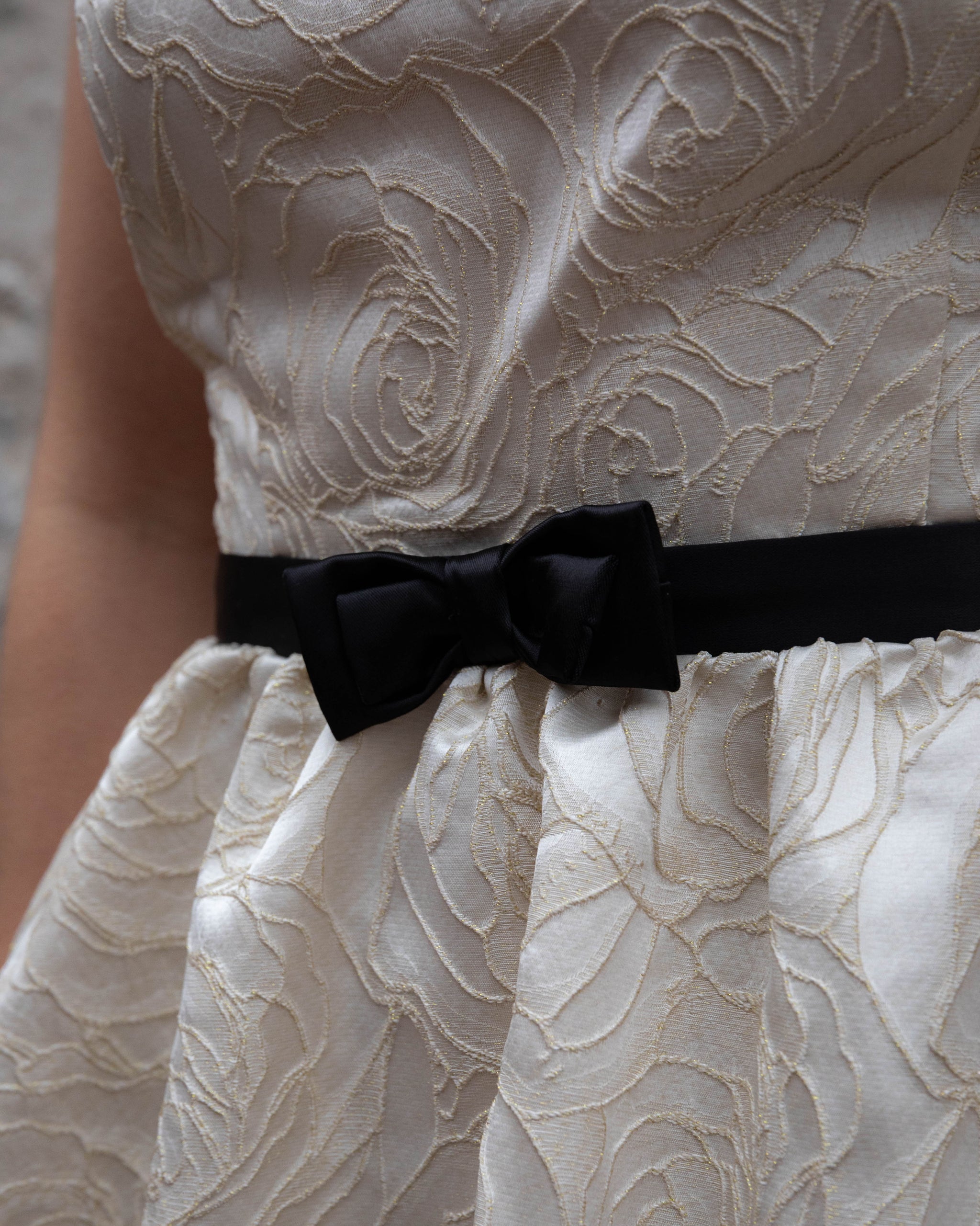 A textured woven midi dress