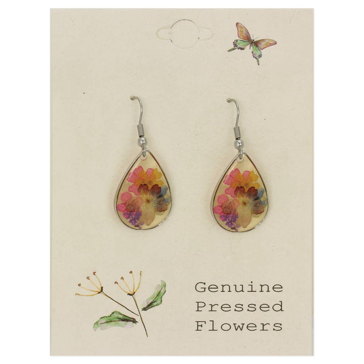 Multicolor Dried Flower Earrings